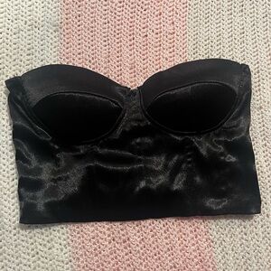 Elegant Black Satin Bustier